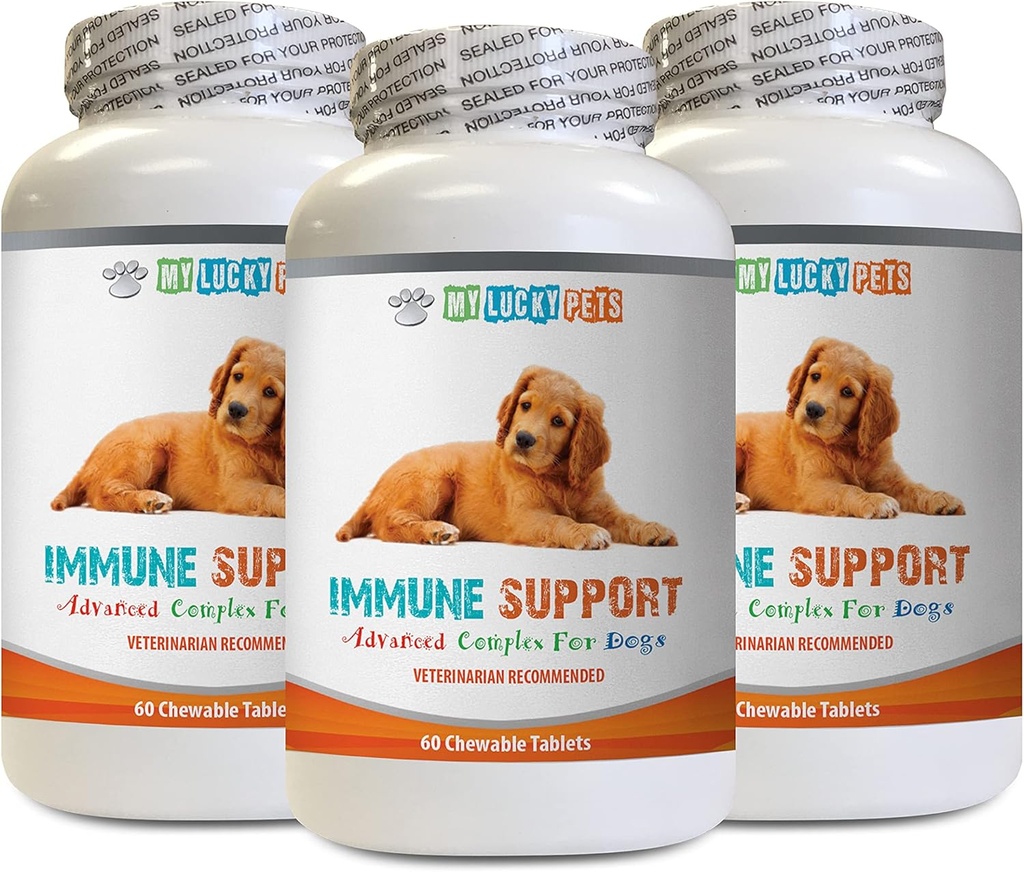 standard di processo il supporto immunitario per i cani - DOG IMMUNE SUPPORT - OVERALL HEALTH E WELLNESS BOOST - ANTIOXIDANT - LIVER HEALTH - miscela di funghi organici immunità per i cani - 3 bottiglie (180 Trattamenti)