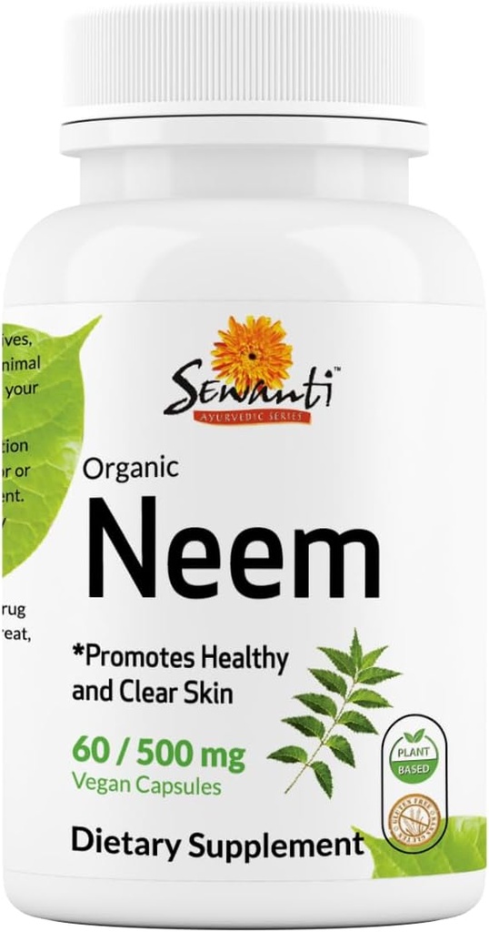 Sewanti Neem Capsule - Estratto di alta potenza, Integratore di erbe per la salute della pelle e il supporto immunitario - capsule di equilibrio digestivo 500mg