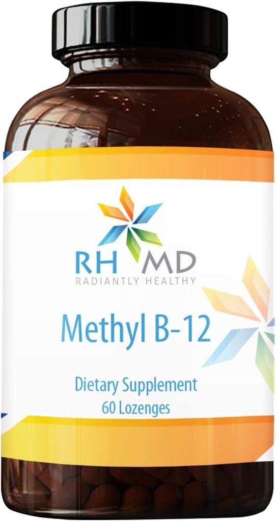 RHMD Methyl B-12 Lozenges - 5000mcg B12 Methylcobalamin Methyl B12 - Vegan Vitamin B12 Integratori Dietetici - Non OGM (60 Lozenges Disolve)