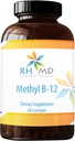 RHMD Methyl B-12 Lozenges - 5000mcg B12 Methylcobalamin Methyl B12 - Vegan Vitamin B12 Integratori Dietetici - Non OGM (60 Lozenges Disolve)
