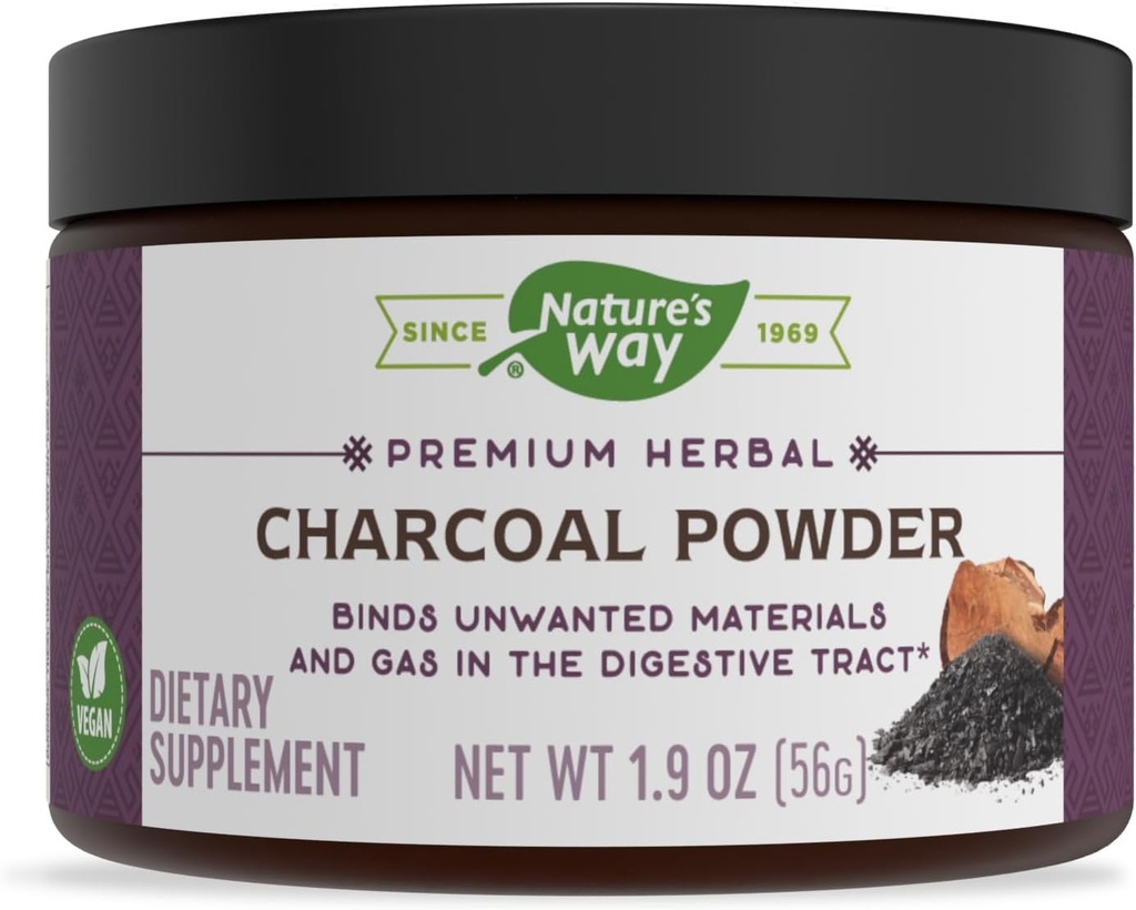 Polvere di carbone di erbe di modo Premium della natura, 800 mg per porzione; polvere; BPA Imballaggio libero (vaso di maggio di imballaggio)