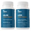 Dr. Tobias Colon 14 giorni Cleanse & fegato 21 giorni Cleanse Supplementi, con fibre, erbe &amp; probiotici, Solarplast, Artichoke, cardo del latte, Supporti Gut e salute del fegato.