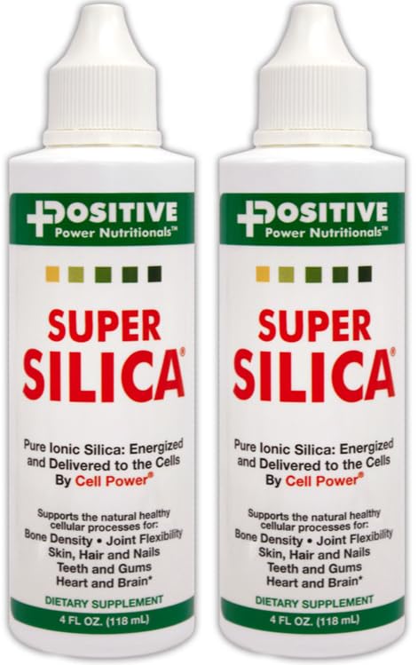 Super Silica Liquid Concentrate, 4 once. Bottiglia (pacchetto di 2) - Assorbimento più alto, Collagene-Produrre, Supporta Densità sana di ossa, Flessibilità articolare, Capelli e Unghie della pelle, -4 oz. Rende oltre 68 quarti
