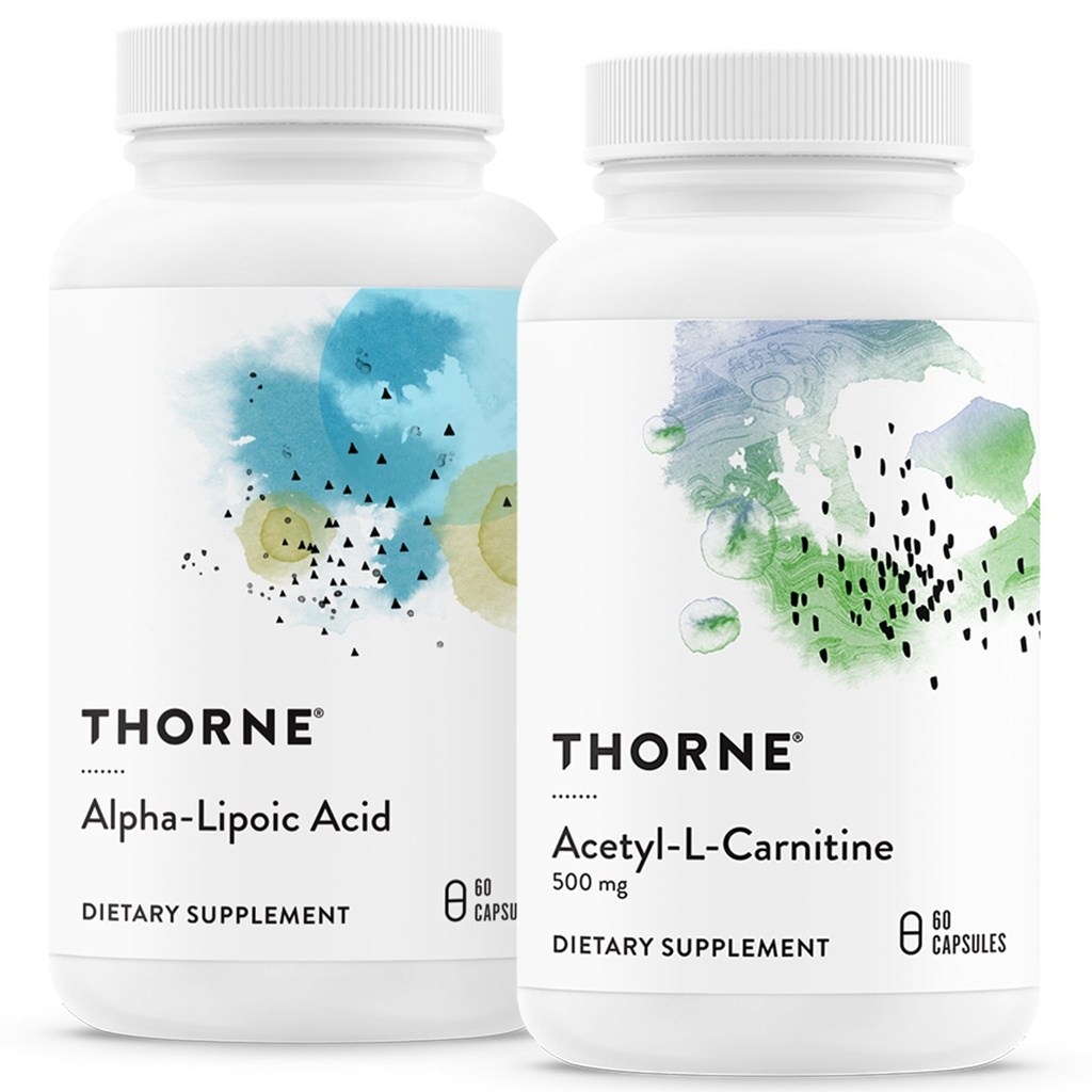 THORNE - Antiossidante Nerve Support Duo - Acido Alfa-Lipoico & Acetil-L-Carnitina Bundle - 60 Serve