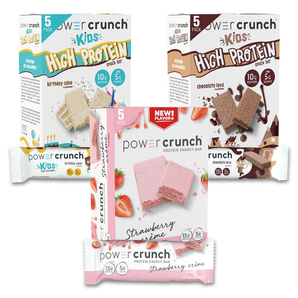Barrette di Wafer Proteine Crunch di Potere e barre di proteine KIDS di Crunch di Potere, Variety Pack, (15 Conte) Spuntini di alta proteina con gusto delizioso