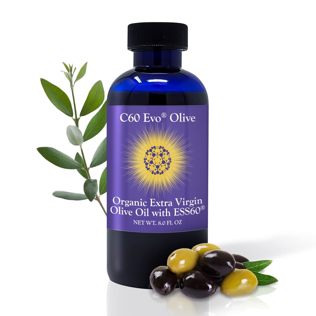 Carbonio puro 60 ESS60 in Olio Extra Vergine di Oliva All-Natural, Integratore di Sonno All-in-One, Integratore di Antiossidanti e Integrazione Energetica per Benessere Complessiva, Flessibilità, Gioventù, 8 oz
