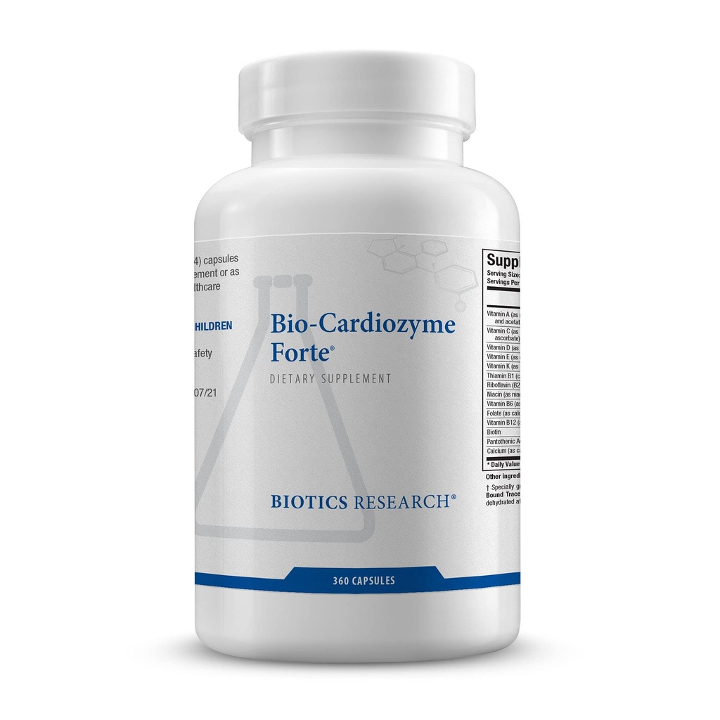 Biotics Research Bio Cardiozyme Forte Healthy Heart Multivitamin, Broad Spectrum Formulation Progettato per supportare la salute e la funzione cardiovascolare, potente supporto antiossidante 360 capsule
