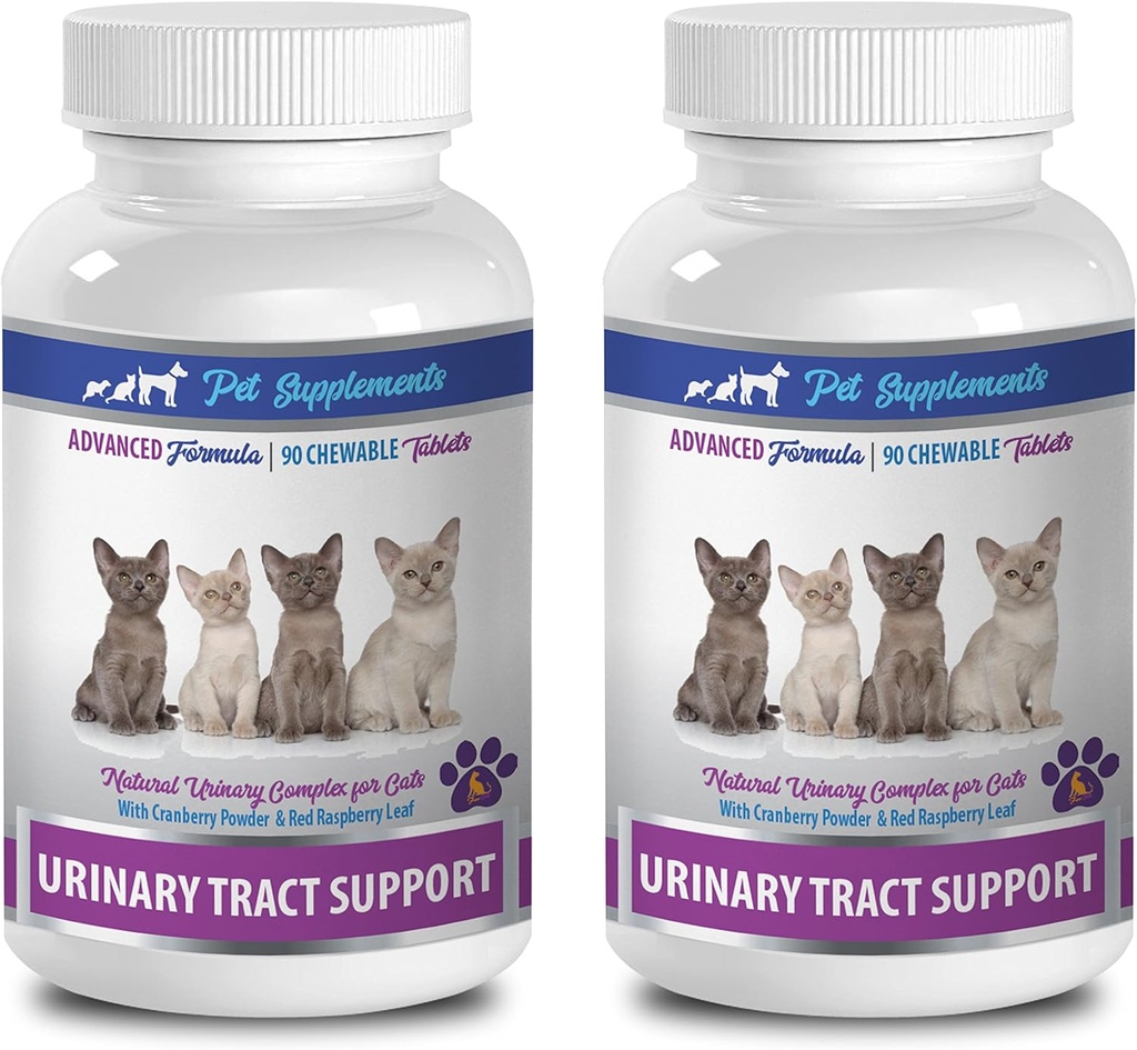 Integratori del tratto urinario per gatti - Supporto del tratto urinario - per gatti - Formula naturale - CHEWABLE - gatto Marshmallows - 2 Bottiglia (180 Chews)