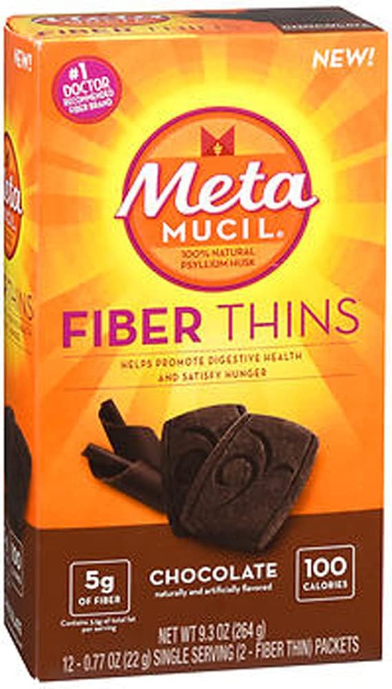 Metamucil Fiber Thins, Cioccolato, 12 confezioni, 9.3 oz - Confezione da 2