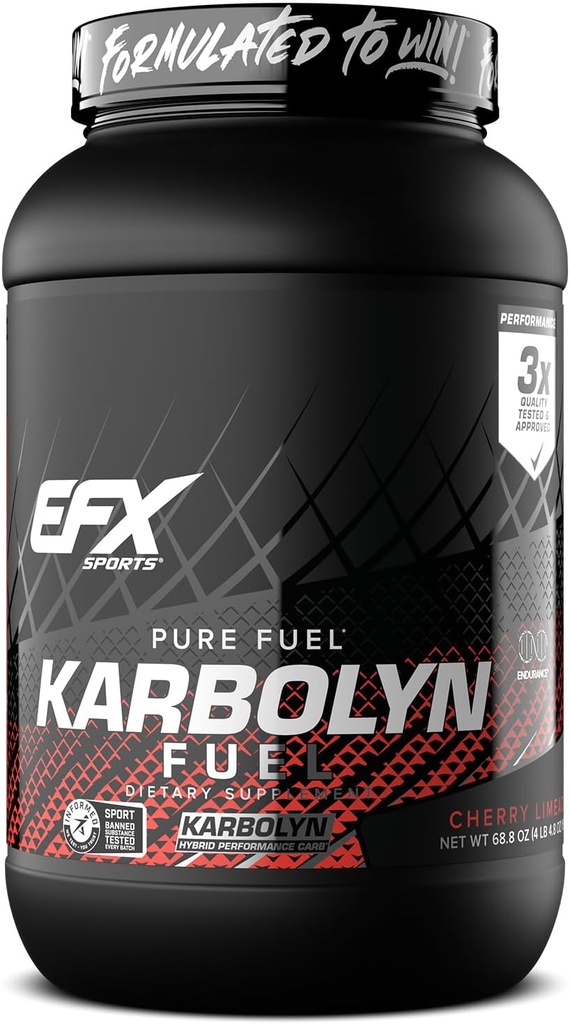EFX Sports Karbolyn Fuel | Polvere di carboidrati rapida assorbita | Carb Load, Sustain Energy, Quick Recovery | Stimulant Free | 37 Servings (Cherry Limeade)