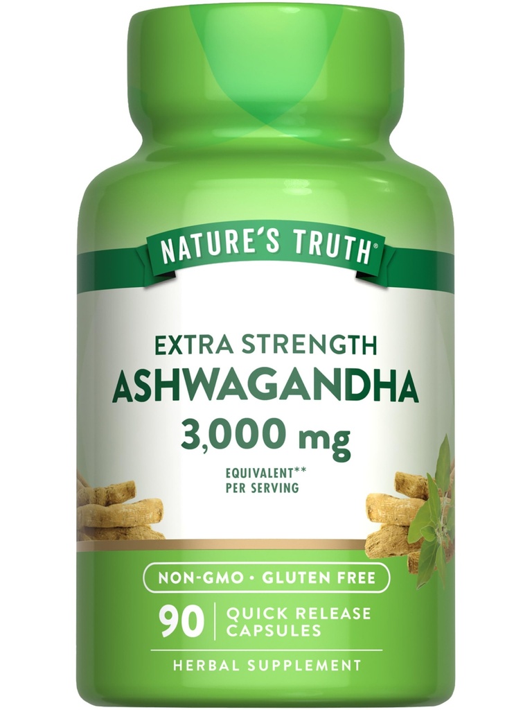La Verità della Natura Ashwagandha Capsule | 3000mg | 90 Count | Extra Strength | con Pepe Nero | Non OGM & Gluten