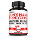 Satoomi 10in1 Cordyceps Mushroom Supplement - Blended with Lions Mane, Turkey Tail Mushroom, Reishi Mushroom & Others - 90 Capsule per 90 Alimentazione