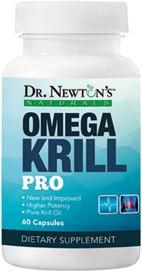 Dr. Newton’s Naturals OmegaKrill Pro EPA & DHA, Omega 3, Pristine Krill Oil – Cervello, Giunti, Occhi - 60 Softgels