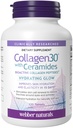 Webber Naturals Collagen30 con Ceramides, Peptidi di collagene bioattivi, 120 compresse, Glow idratante, aiuta a migliorare l'idratazione della pelle, elasticità & Smoothness, Non OGM, Dairy & Gluten Free