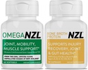 Omega-3 Natural Joint Relief Supplement Natural Muscle Support, Green-Lipped Mussel olio Joint Support, No Fishy Aftertaste, 60 Softgels Plus una bottiglia di Bone Broth Protein 30 capsule