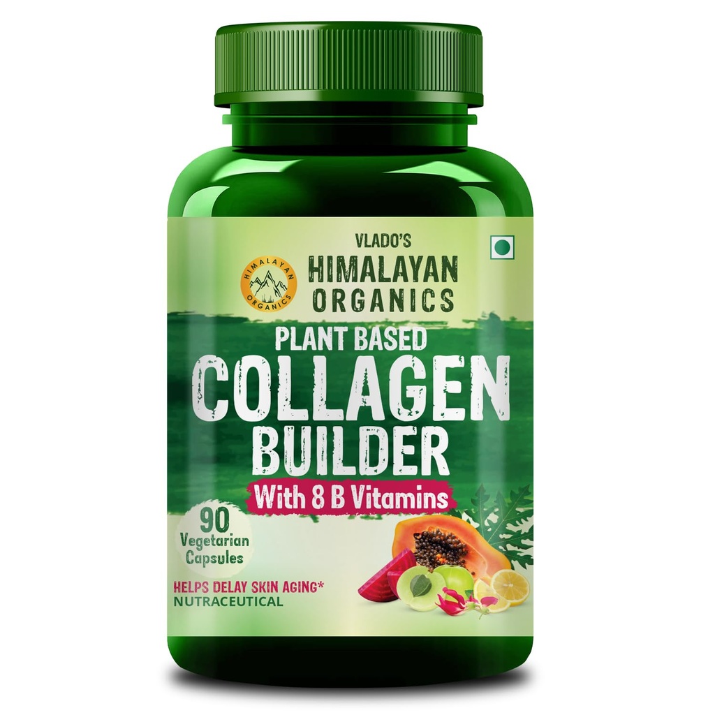 Himalayan Organics Organic Collagen Builder per capelli e pelle con Biotina e Vitamina C 90 Veg Capsule