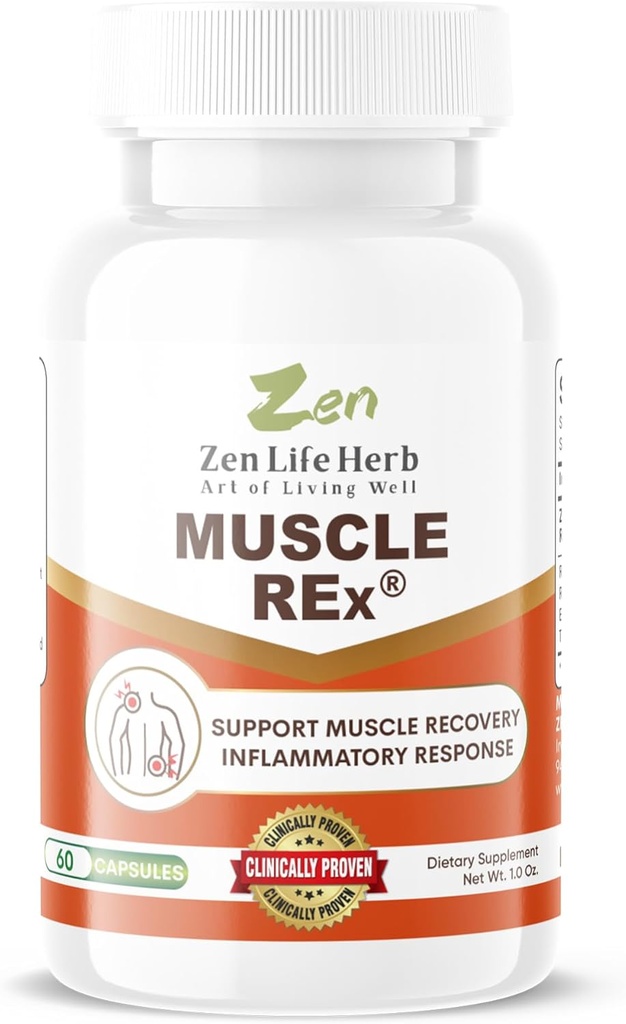 ZEN LIFE HERB Muscle REx - Joint, Muscle & Nerve Support - Relax Aches & Chronic Discomfort Plant-Based Supplement (60 capsule)