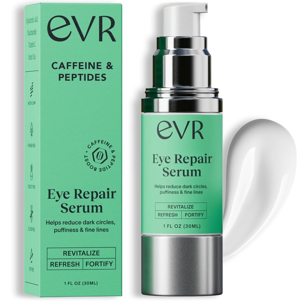 Caffeina Eye Cream per Dark Circles Puffiness and Wrinkles - Fragrance Free - Anti-invecchiamento Cura degli occhi per la pelle sensibile - Made in USA per gli uomini e le donne - 1 Oz