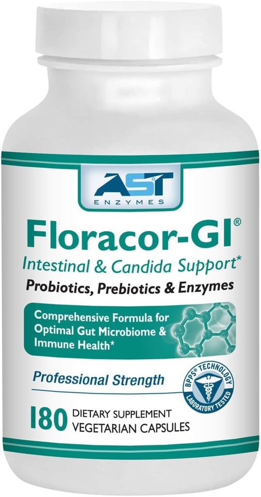 Floracor-GI Candida Cleanse, Probiotico ed Enzime Support Formula 180 capsule