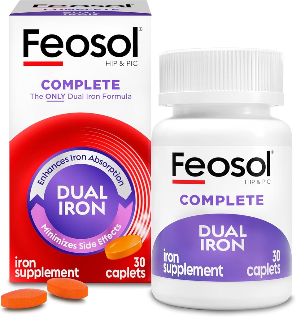 Feosol Completo di Bifera Iron 30 Caplets (3 Pack)
