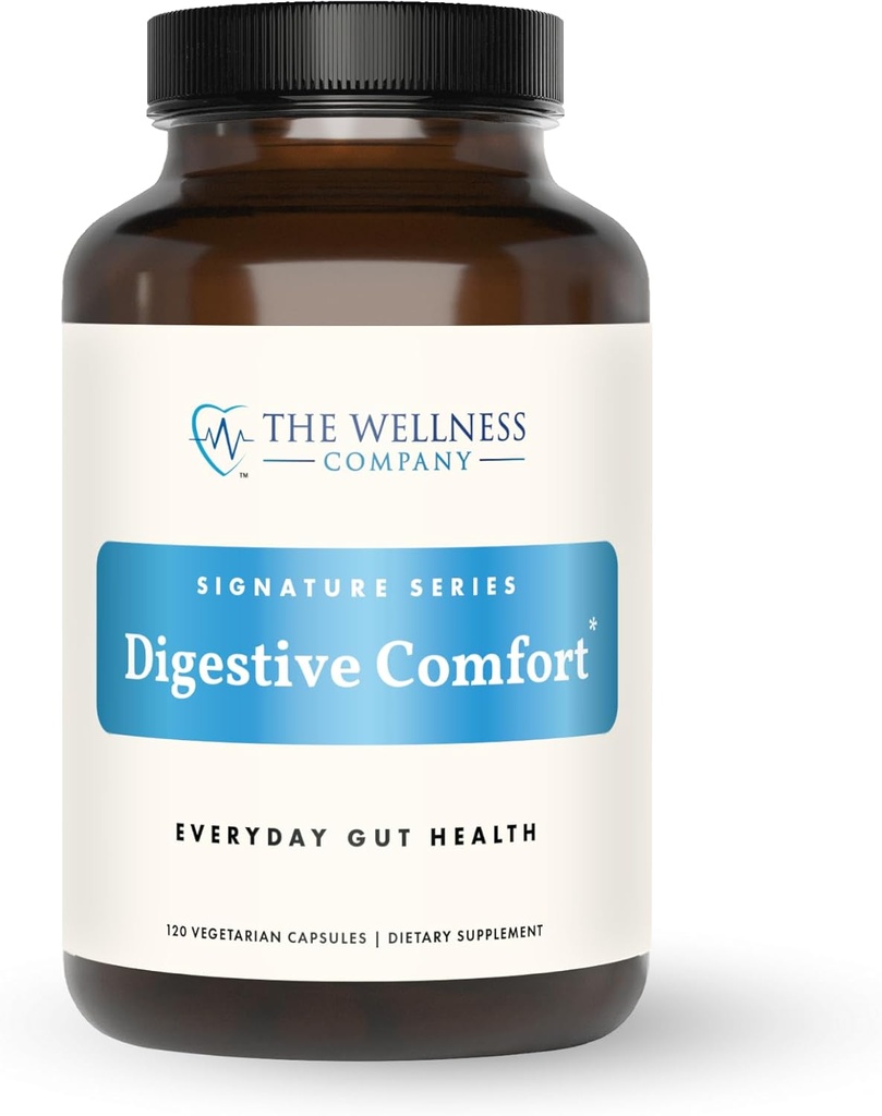 The Wellness Company Digestive Comfort | 120 ct (2 mesi di fornitura) | Rilievo per Blocco Digestivo e Gas con Enzimi All-Natural | Non-GMO, Vegan, Gluten Free | per la digestione sana, liscia