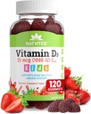 Vitamina D3 Gummies per bambini - Vitamina D 1000 IU Pectin Gummy - Fragola aromatizzata - Bone Salute e Supporto Immune Supplemento - Non OGM, Gluten Free, Vegan, Nut & Dairy Free - 120 Count (Pack of 1)