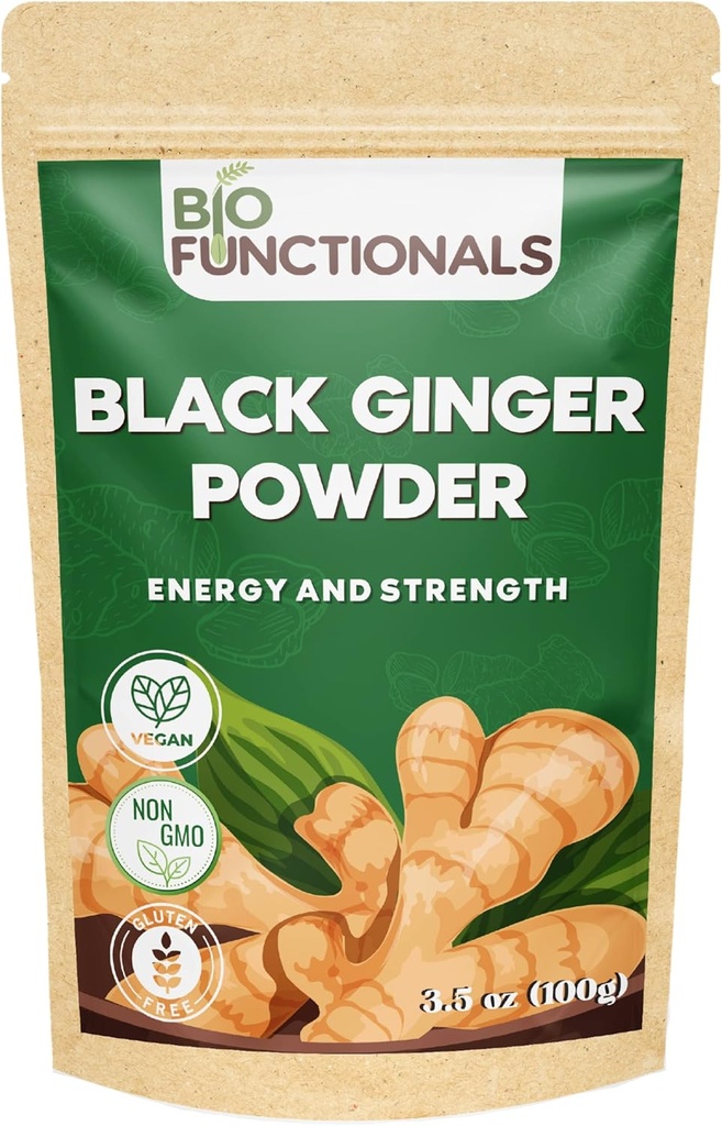 Polvere di zenzero nera (3.5 Oz) polvere di zenzero nero tailandese Kaempferia Parvifora. Promuove l'energia & Stamina