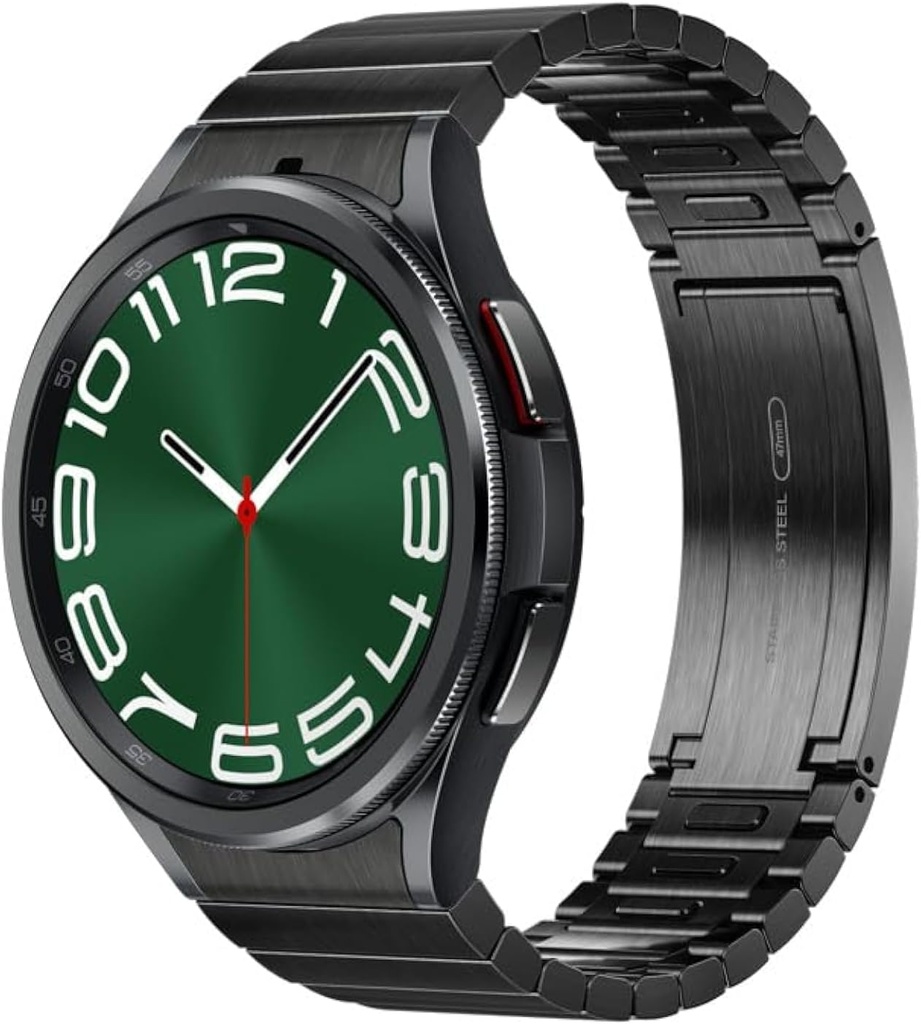 SAMSUNG Galaxy Watch 6 Bespoke Edition 47mm Esclusivo Bluetooth Smartwatch, Salute, Fitness, Dormire, Tracciatore di frequenza cardiaca, Batteria migliorata, Vetro di cristallo zaffiro, Versione USA, Bracciale Link Band, Nero