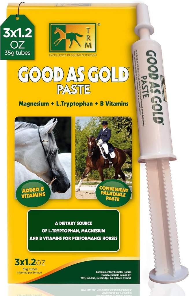 TRM Buono come l'Equine d'oro calmante supplemento Paste per rilassamento e messa a fuoco | Tryptophan, magnesio, vitamine B - 3 Qty x 1.23 oz (3 Qty x 35g) - 3 Qty x 1.23 oz