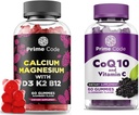 Prime Code Calcium Gummies per le donne e gli uomini con vitamina B12 Vitamina K2 & Vitamina D3, CoQ10 200mg & Vitamina C 250mg Gummies