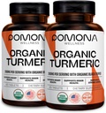 Pomona Wellness Organic Turmeric Supplemento 2100 mg, USDA Organic, Non OGM, Vegan, Curcumina Turmerica con Pepe Nero per l'assorbimento, per il supporto e l'immunità congiunti, 240 compresse (2 Confezione)