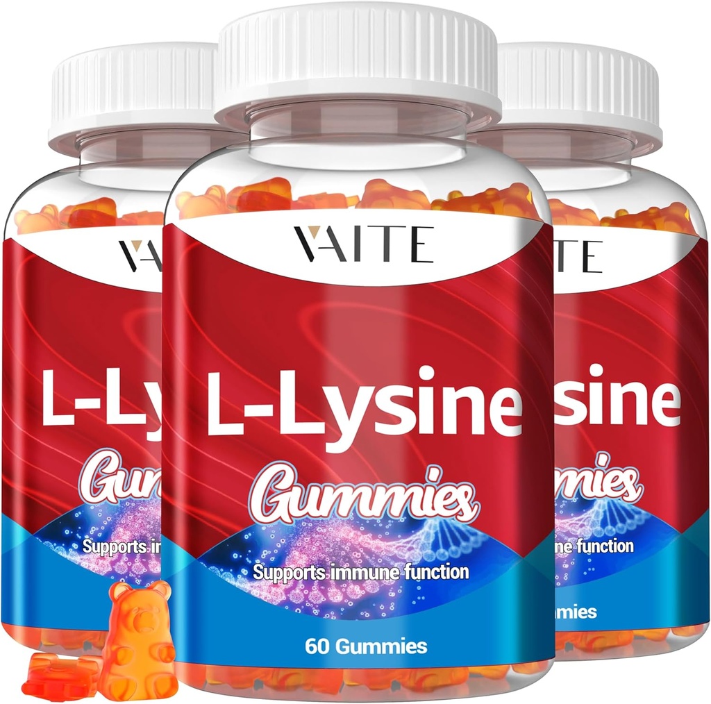 L-Lysine 1000mg Gummies - Supporta pelle, labbro, vegano, senza glutine, 60 lisina masticabile per adulti, vitamine tessuto Salute e sistema immunitario, Aminoacido vitamina Supplementi & integratori complessi (3 pacchetto)