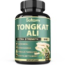 Satoomi 9in1 Estratto di radice di Tongkat Ali 200:1 - Ashwagandha, Tribulus Terrestris - 150 capsule per 5 mesi - Forza di sostegno, Energia e Immune sano