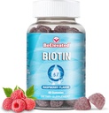 Biotin Gummies - Hair and Nails Strength Vitamins Integratori per la salute e la bellezza delle donne - 10000 MCG Skin Chewable Supplement - Raspberry Flavor - (60 Conte Bottiglia)
