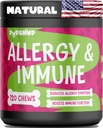 PupSnup- Allergy & Probiotici Immune per cani- allergia cane chews, allergie stagionali, pelle e cappotto Supplemento 120 Soft Chews- Made in USA