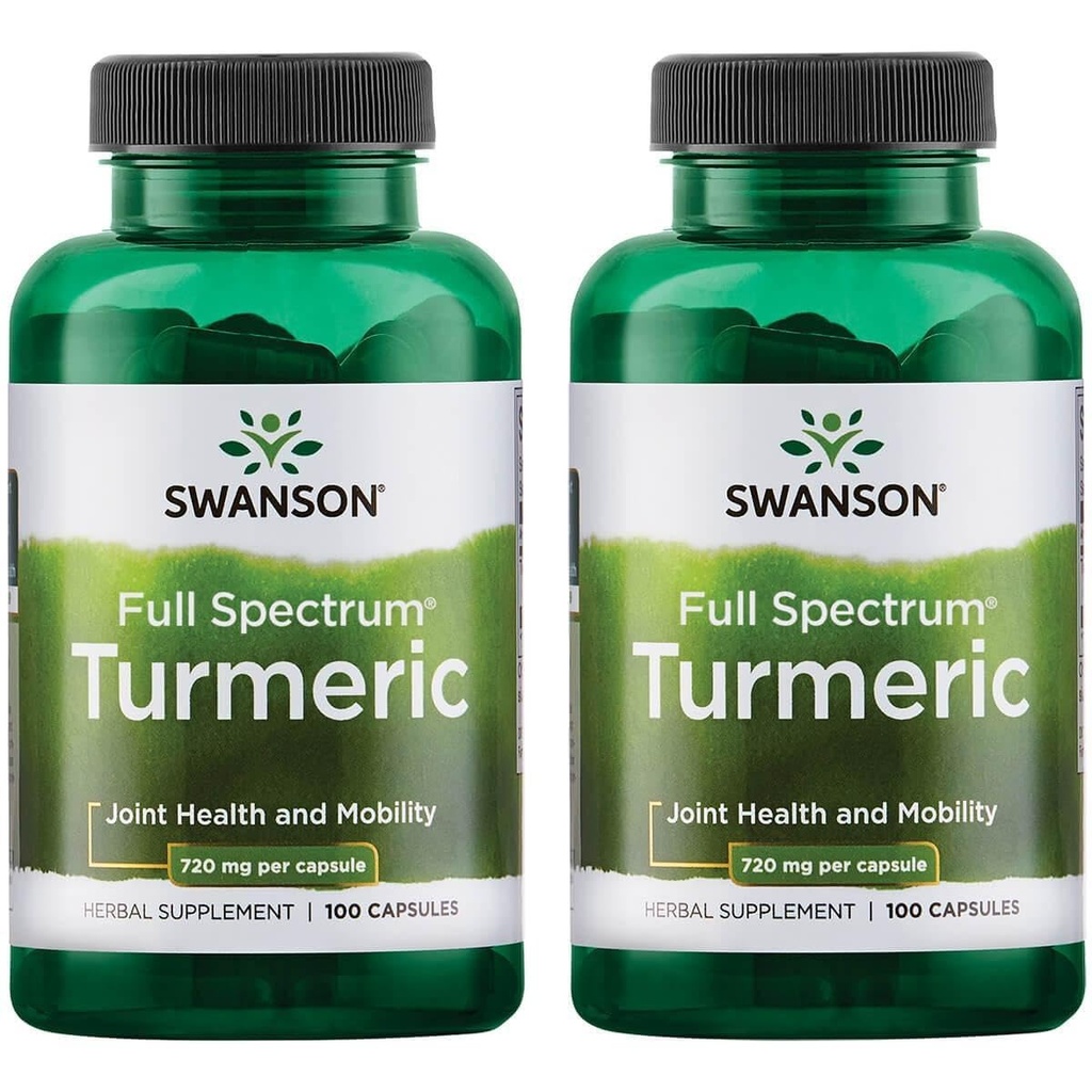 Swanson Premium Ditta curcuma curcuma antiossidante salute congiunta Cardiovascolare fegato Detox Mood e supporto della memoria Supplemento Curcuma Longa (Rhizome) 1.44 Grammi (1440 mg) 100 capsule (Pack of 2)
