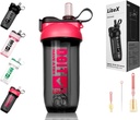 Litex Shaker Bottiglie per Protein Shakes, 26oz Blender Shaker Bottiglia per Pre-Workout, Tazze con Straw, BPA-free Tritan Miscelatore Bottiglie per Protein Powder, con Pennello di Coppa e Istruzioni (Rose rosso)