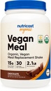 Nutricost Organic Vegan Meal Sostituzione Shake Powder (Chocolate) - Certificato USDA Organico, Vegan e Gluten Free