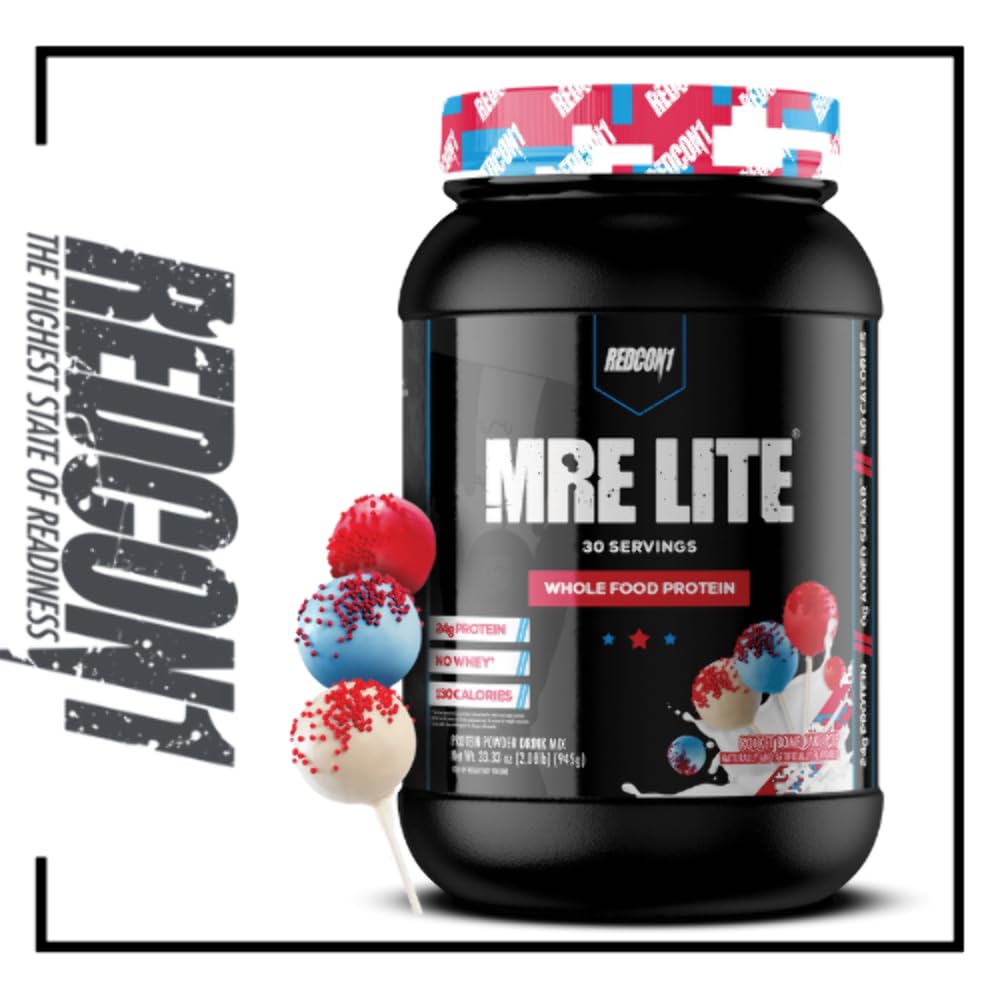 Redcon1 MRE Lite Whole Food Low-Carb Meal Protein Powder - Rocket Bomb Cake Pop (2.11 Lbs. / 30 Servings)
