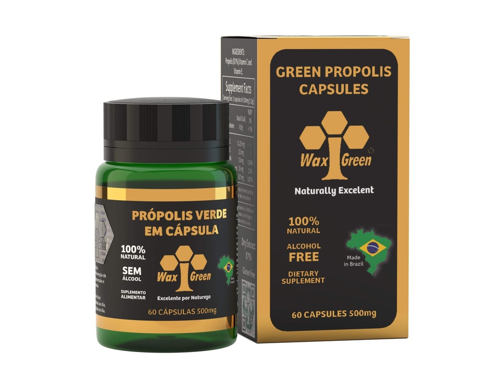4 confezioni di Wax Green Bee Propolis 500mg (60 capsule)