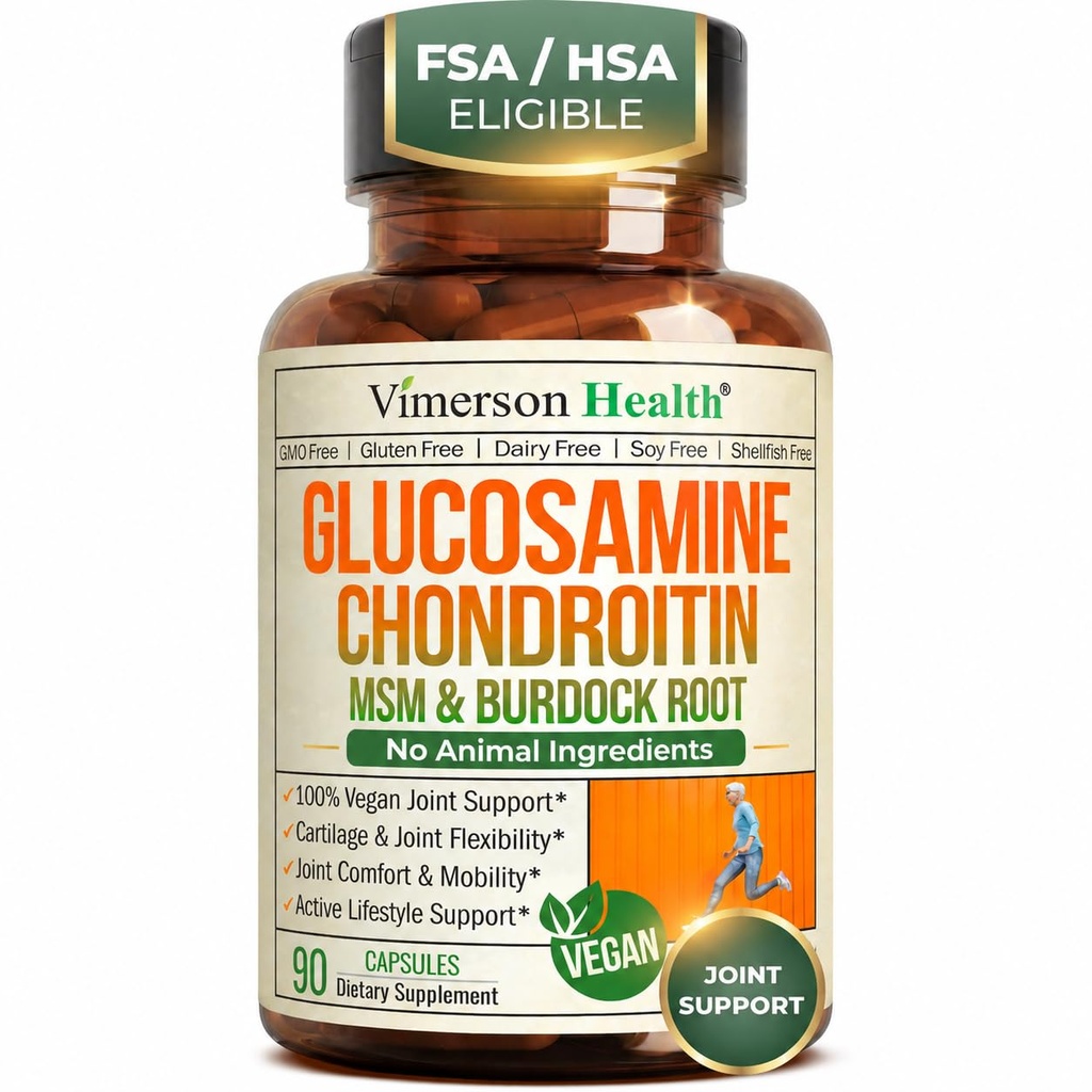 Glucosamina Chondroitin MSM – Integratore di supporto congiunto per le donne e gli uomini con Glucosamine Sulfate 1500 mg, Condroitina e MSM – per il cartilage, Joint Health e Flessibilità – 90 capsule, Vegan