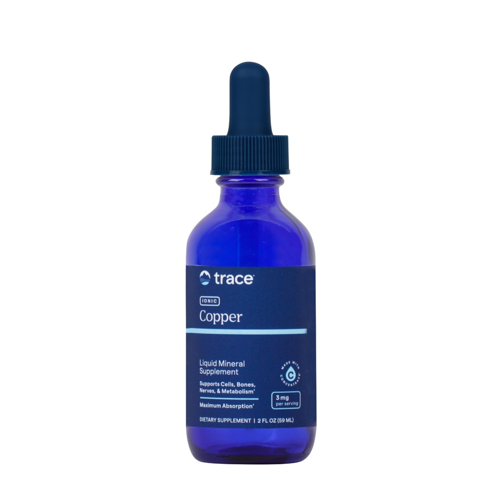 Trace Minerals Ionic Copper - Supplemento di rame liquido per la salute del sangue - Supporta il tessuto connettivo sano, Metabolismo & Nerves - 2 fl oz (48 Serve)