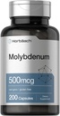 Horbaach Molybdenum Supplemento | 500mcg | 200 capsule | Aminoacido Chelato | Non OGM, Gluten Free