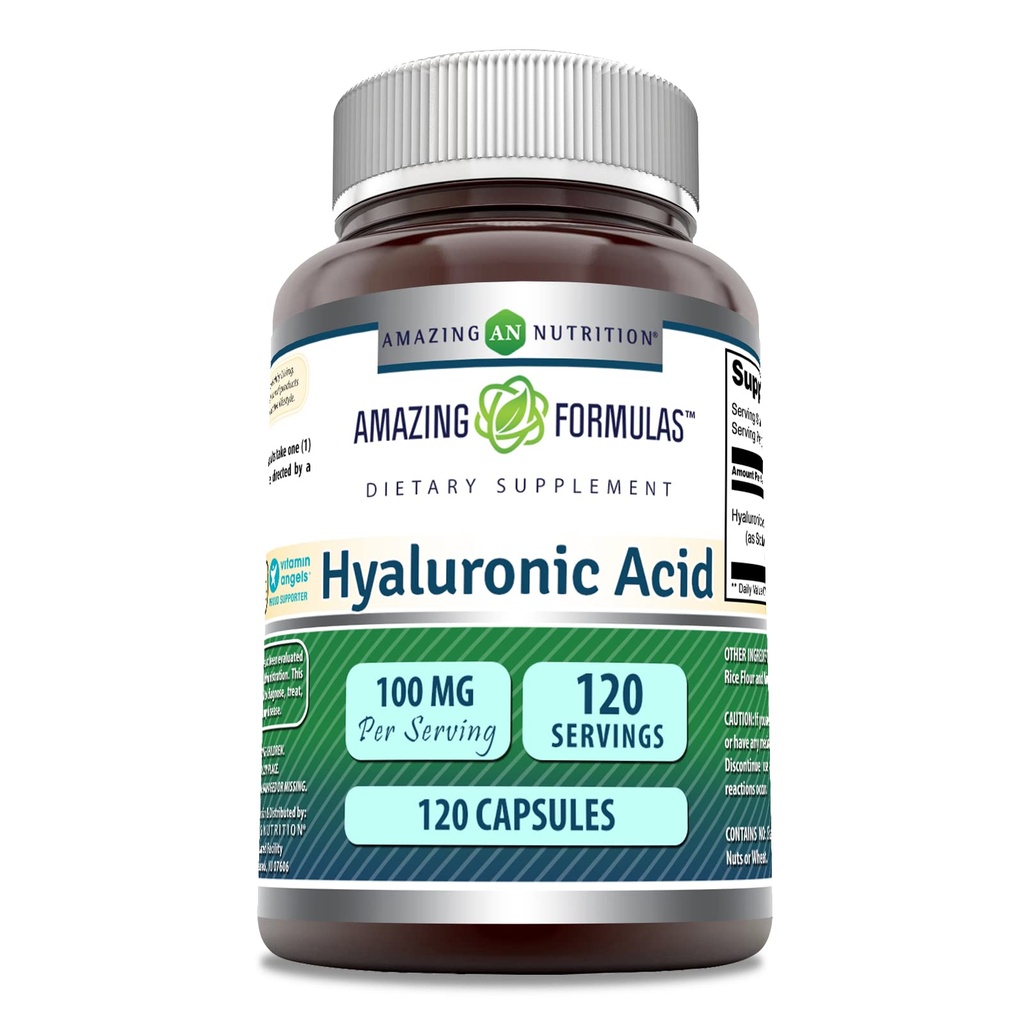 Incredibile formula acido ialuronico 100 Mg supplemento | capsule | Non OGM | Gluten-Free | Made in USA (1 Pack | 120 Count)