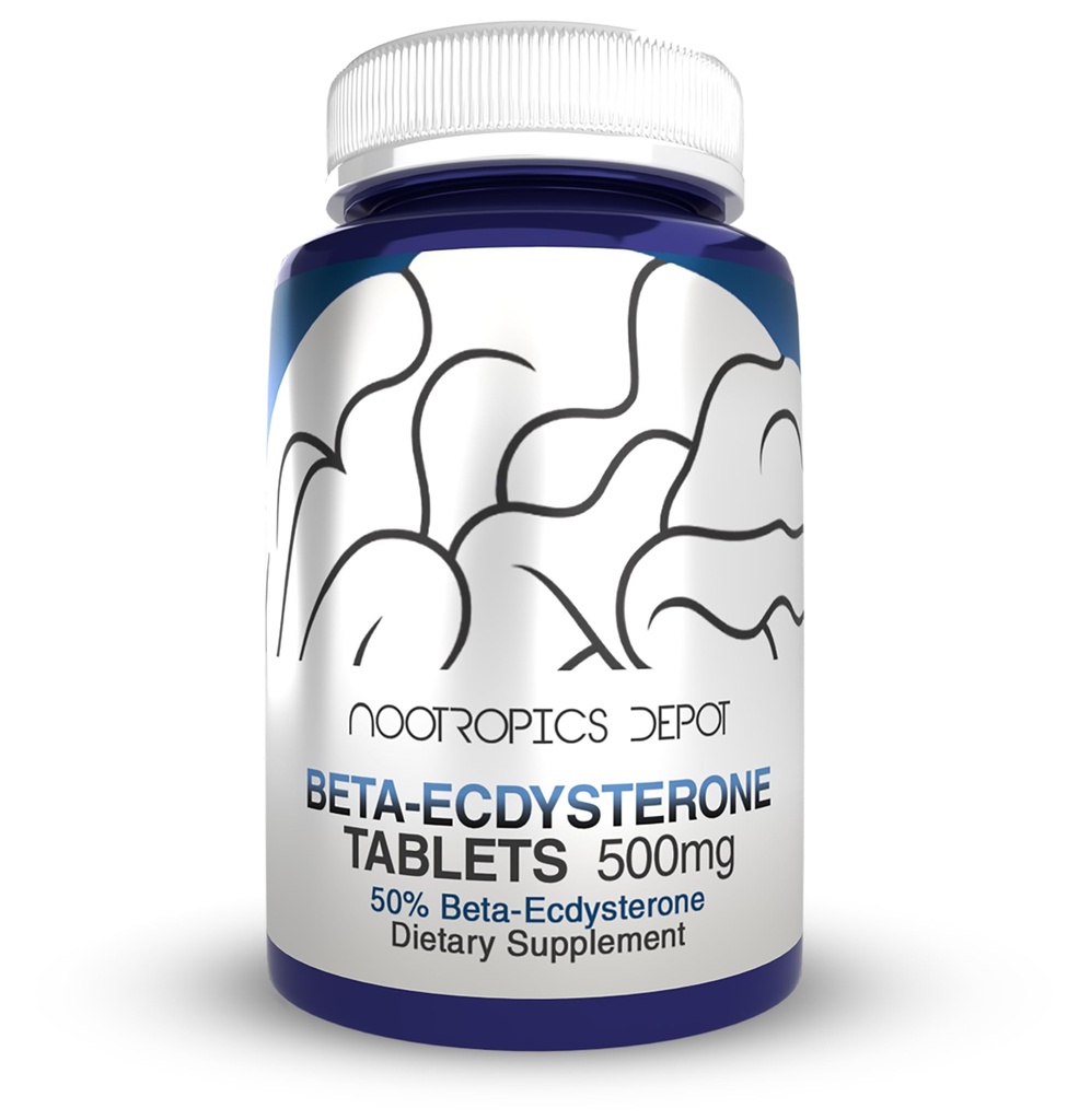 Nootropics Depot Beta Ecdysterone/20-Hydroxyecdysone 50% compresse | 500mg | Cyanotis Arachnoidea Extract | Phytoecdysteroid | 30 Conte