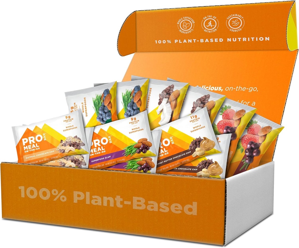PROBAR – Fan Bar MEAL Favorites Variety Pack (6 Flavor), Natural Energy, Non OGM, Gluten-Free, Plant-Based, Whole-Food Ingredients (12 Conte)