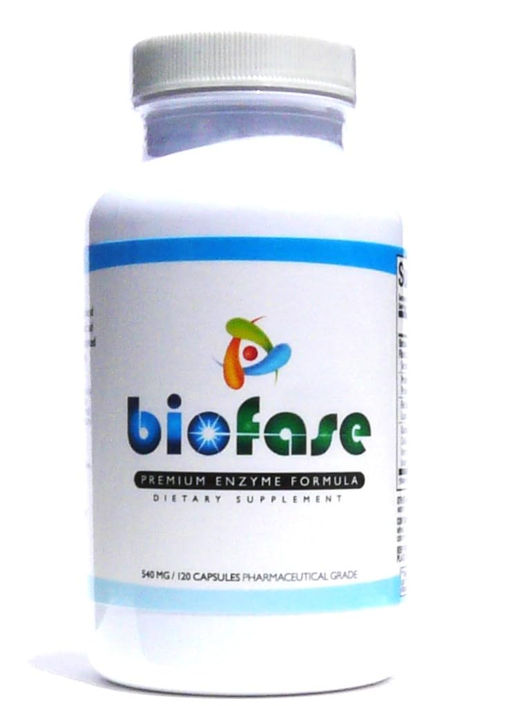 Biofase-Premium-Enzyme-Formula 120 Capsule - Biofilm Difesa & Digestione - Enzimi sistemici per sostenere la salute intestinale - Nessun filler!