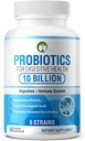 Probiotici per la salute digestiva 60 capsule | 10 miliardi di CFU scientificamente formulato Multi Strain miscela probiotica | Integratori organici con prebiotici per uomini e donne (10 miliardi di probiotici)