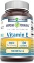 Stupefacente formula vitamina E 400 IU per il supplemento | Non OGM | Gluten Free (100 Softgels)
