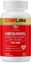 Ubiquinol 100MG Active & Non-Oxidized (ridotto) Forma di CoQ10 - Supplemento dietetico antiossidante forte, Supporta la salute, colesterolo sano - 60 Softgels di CGM Labs